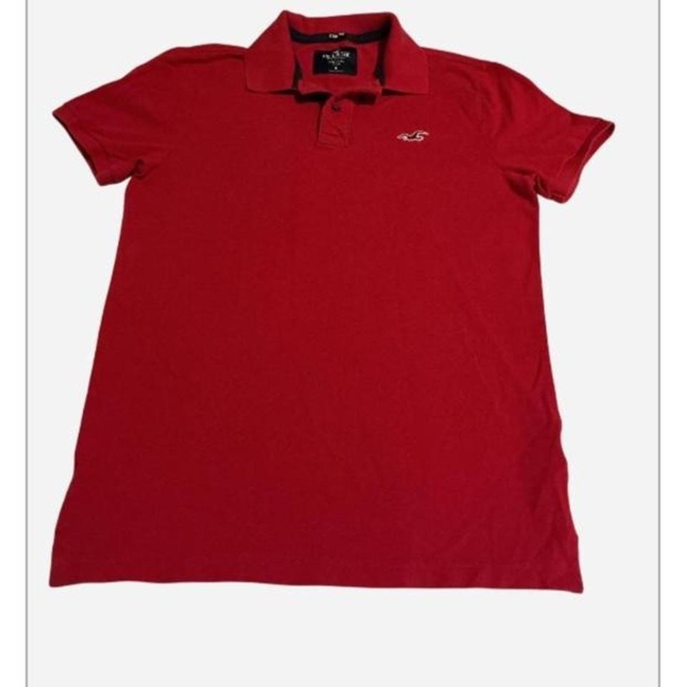 Hollister Mens Red Epic Flex Stretch Polo Shirt Size M